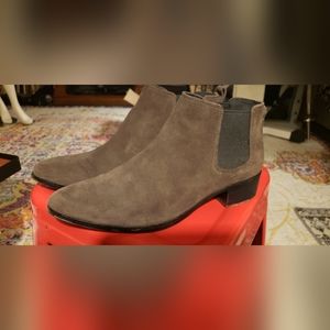 COACH BROWN SUEDE ANKLE BOOTS - WORN ONCE.